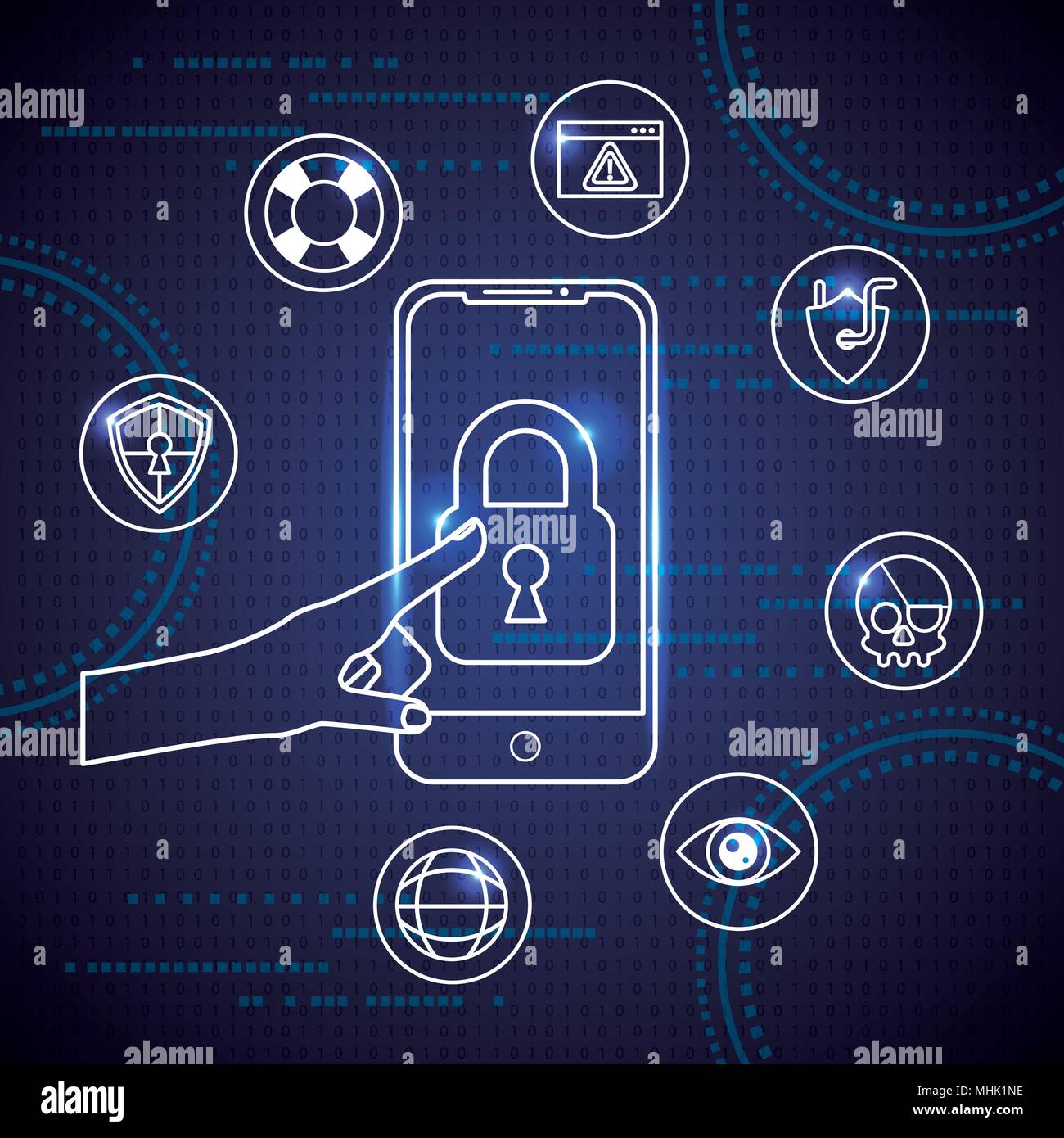 Hand touching cloud Stock Vector Images Alamy