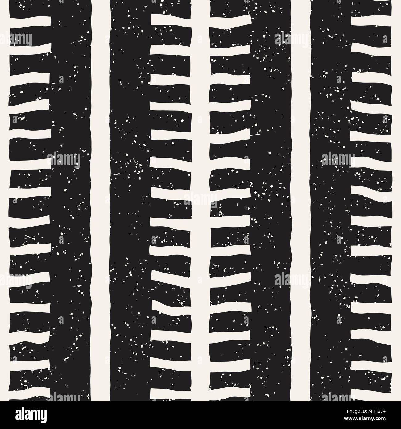 Simple ink geometric pattern. Monochrome black and white strokes ...