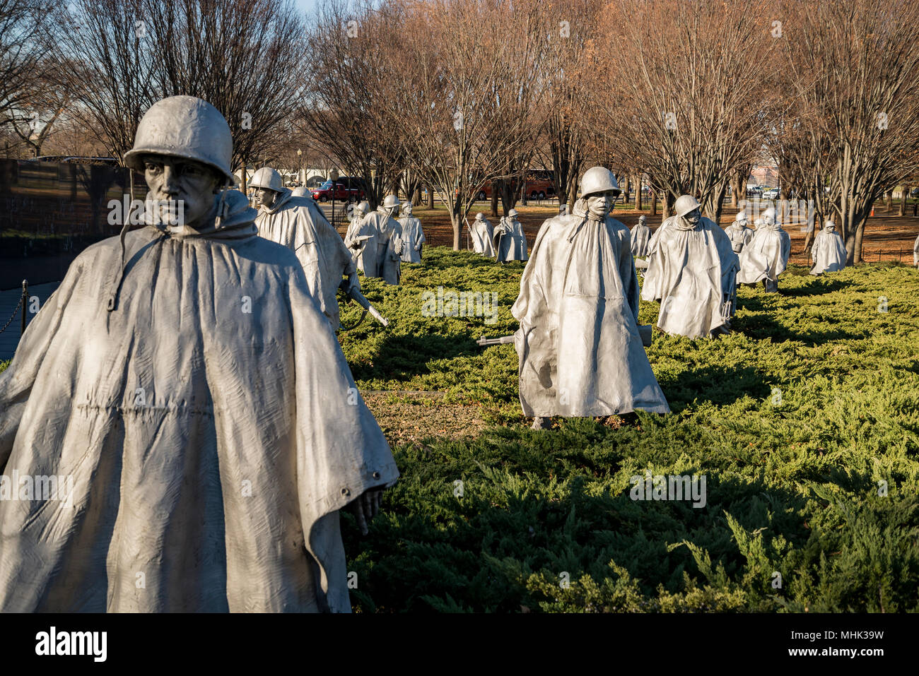 WASHINGTON DC - DECEMBER 21, 2017: statues in Korean War Memorial on December 21, 2017 in Washington, DC Stock Photo