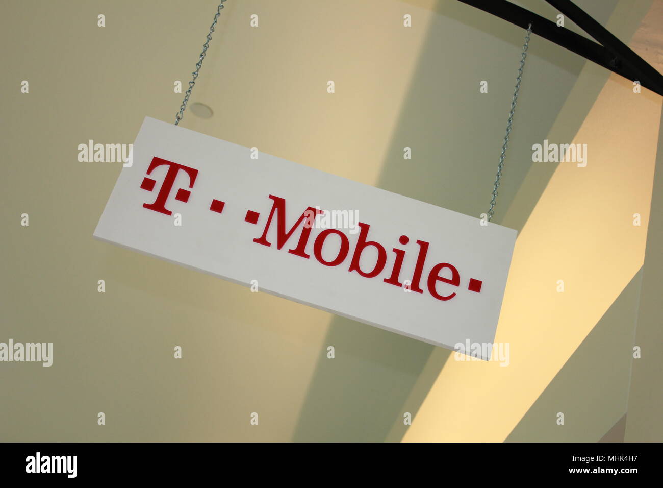 T-Mobile Sign, Northridge Mall, CA, USA Stock Photo