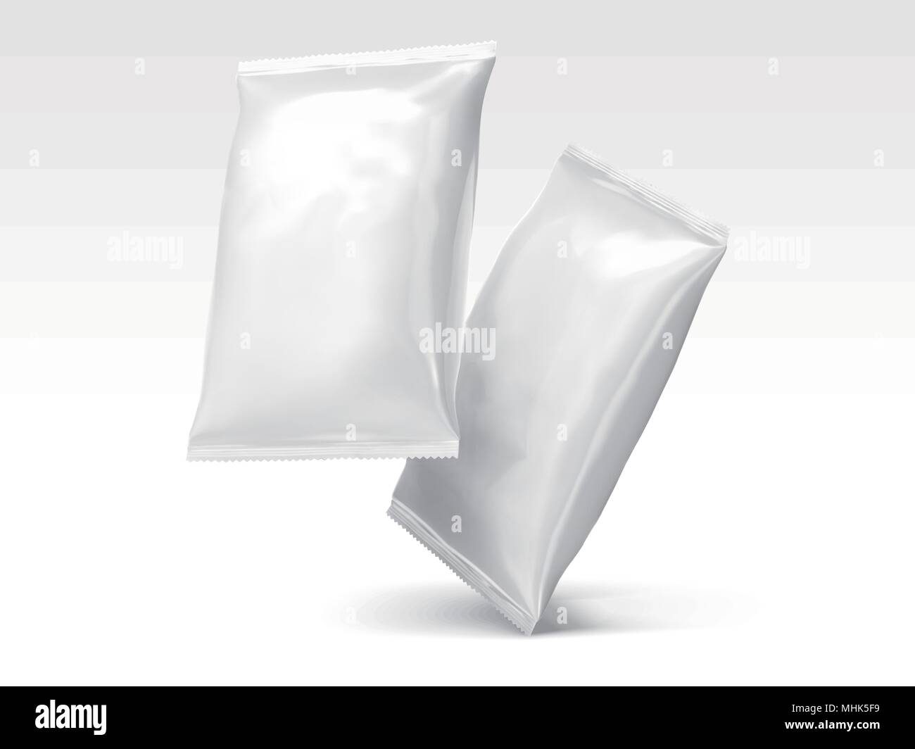 Blank chip packages design in 3d illustration isolated on white ...