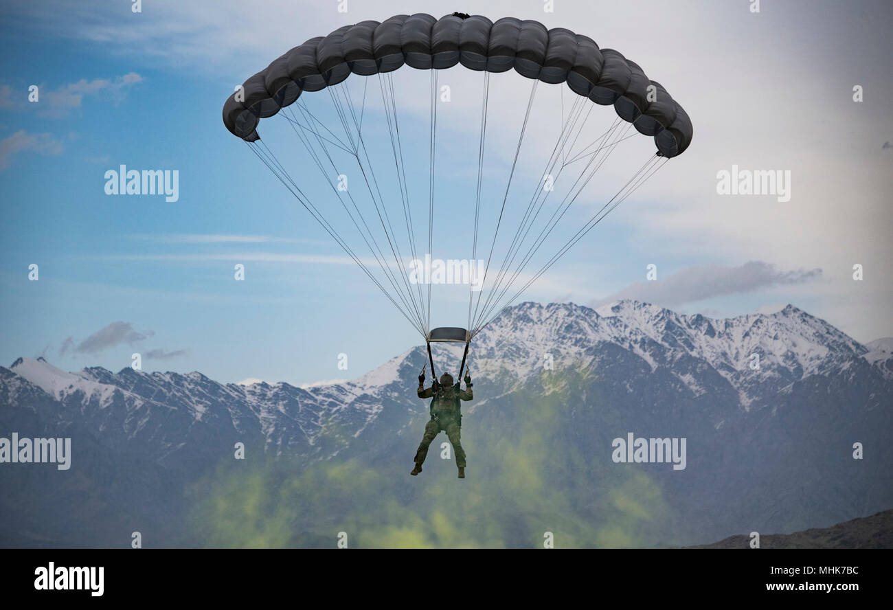 A U.S. Air Force pararescueman, assigned to the 83rd Expeditionary ...