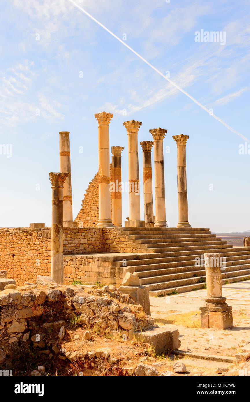 Temple Of Volubilis, An Excavated Berber And Roman City In Morocco ...