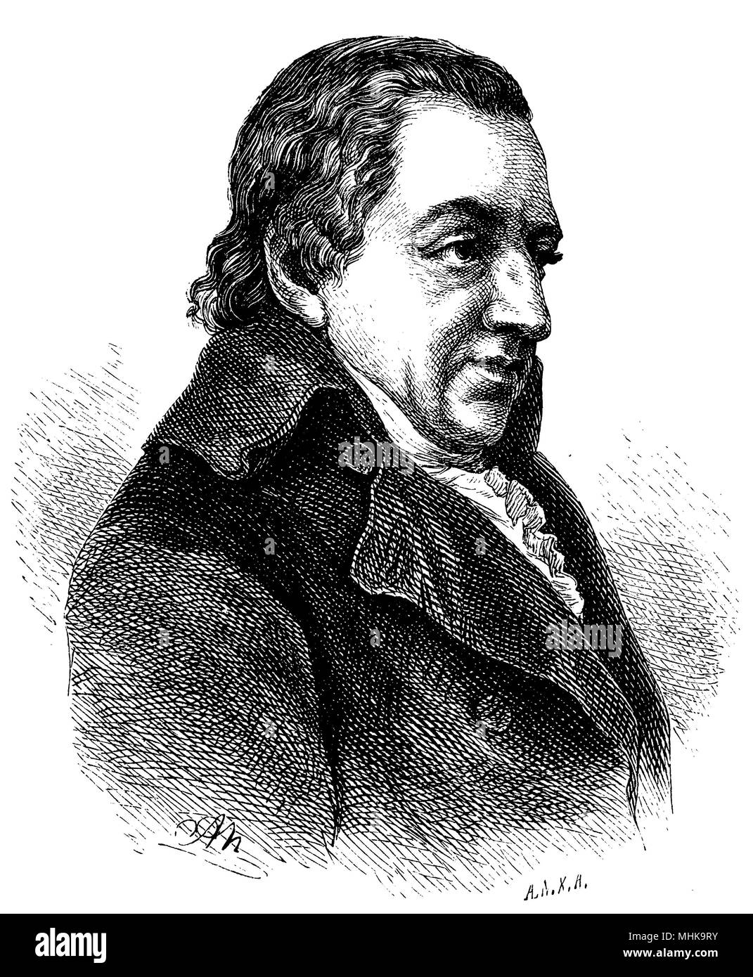 Johann Gottlieb Fichte (born May 19, 1762 , died January 27, 1814 ), Stock Photo