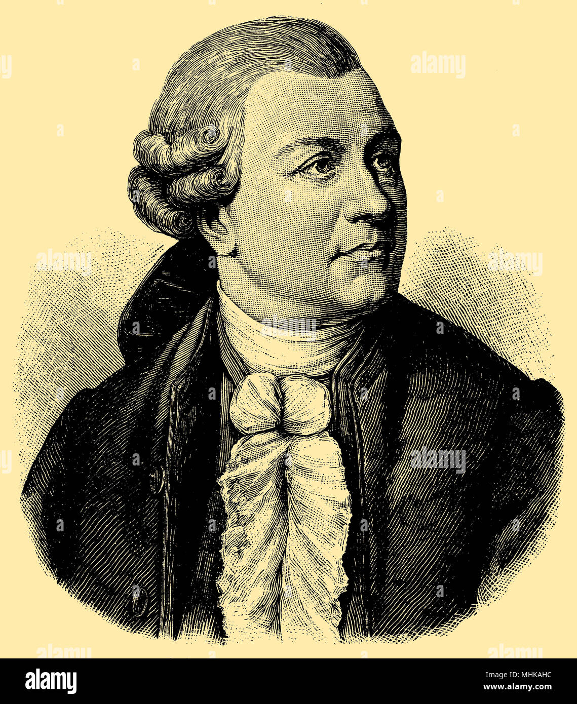 Friedirch Gottlieb Klopstock (born July 2, 1724, died March 14, 1803), Stock Photo