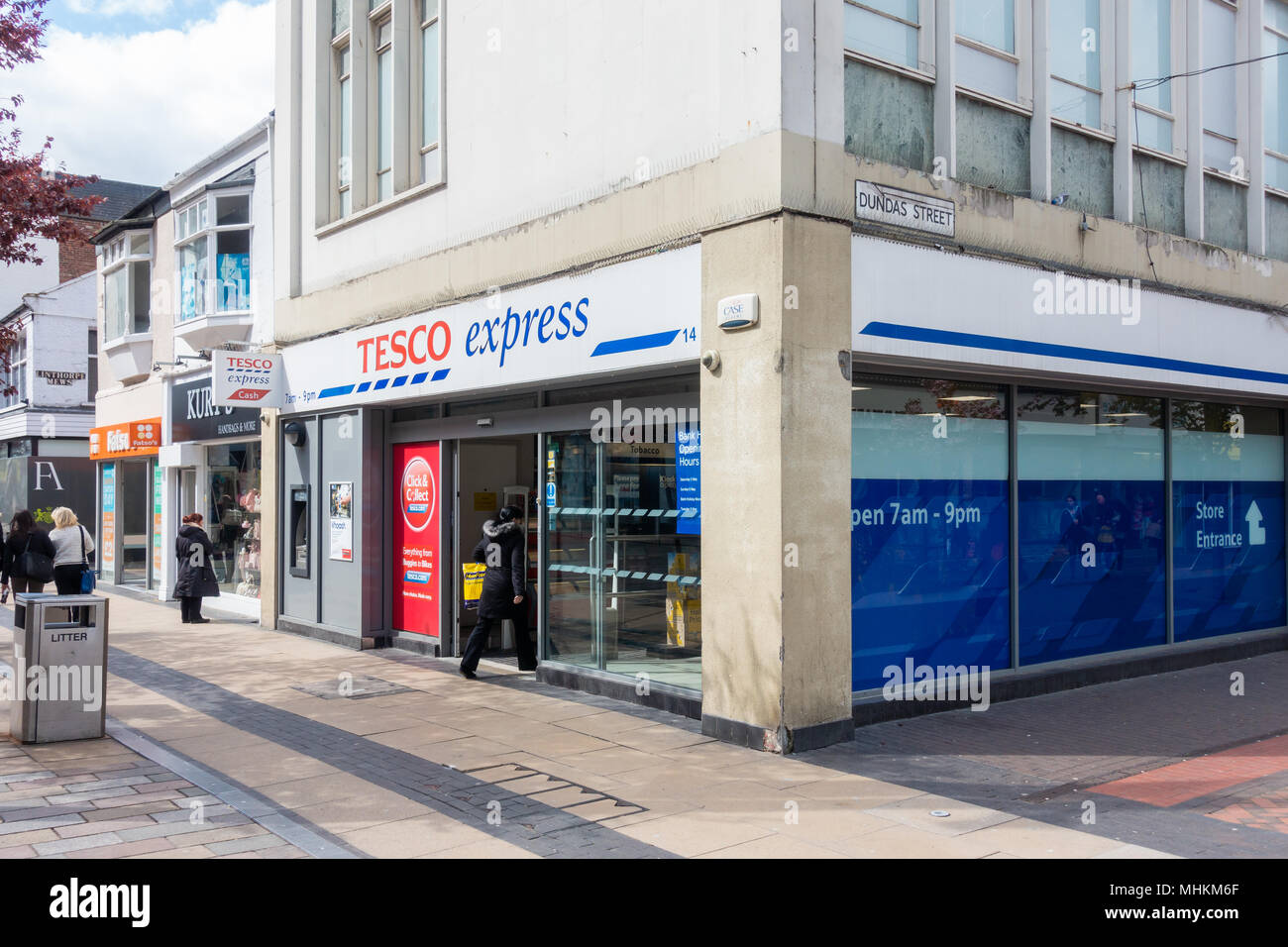 Tesco Express store in Middlesbrough, north east England, UK Stock
