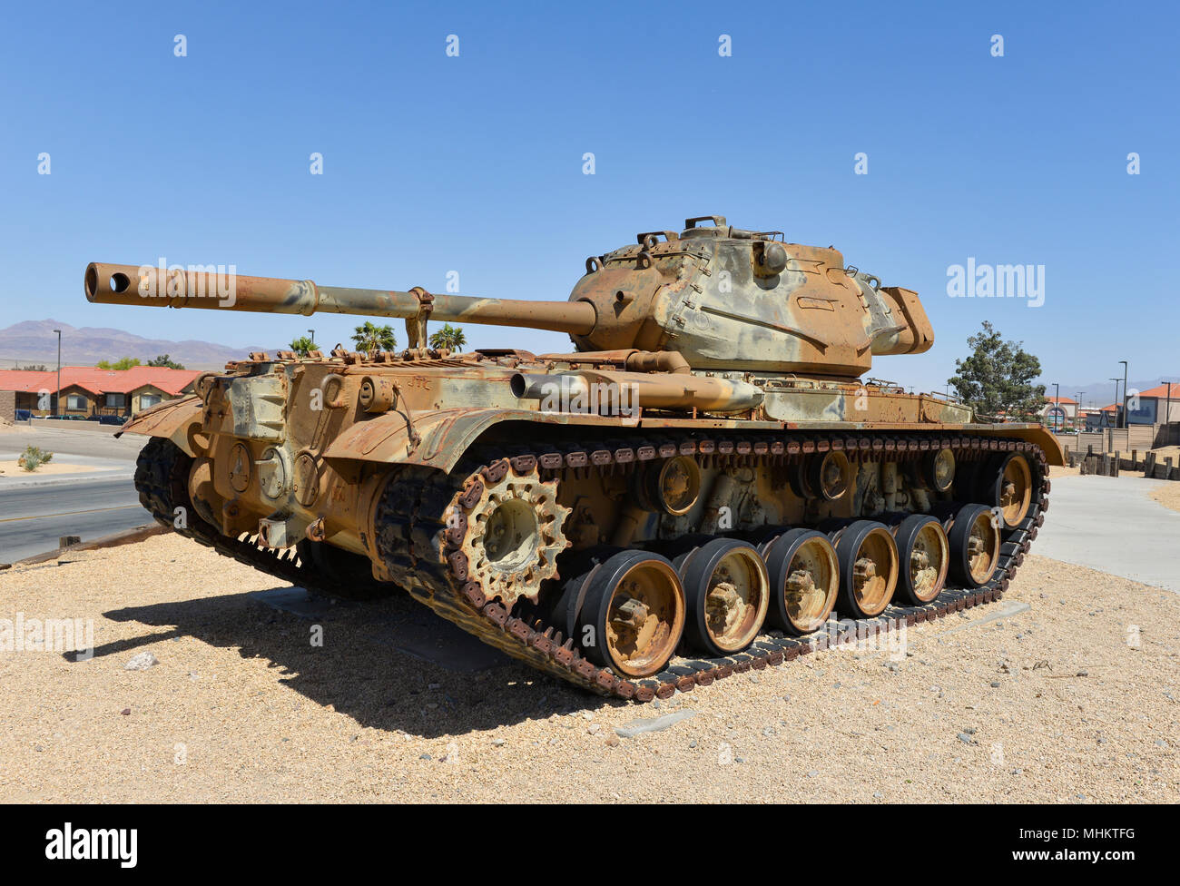 An American Army / Armed Forces Tank on Route 66, Barstow California