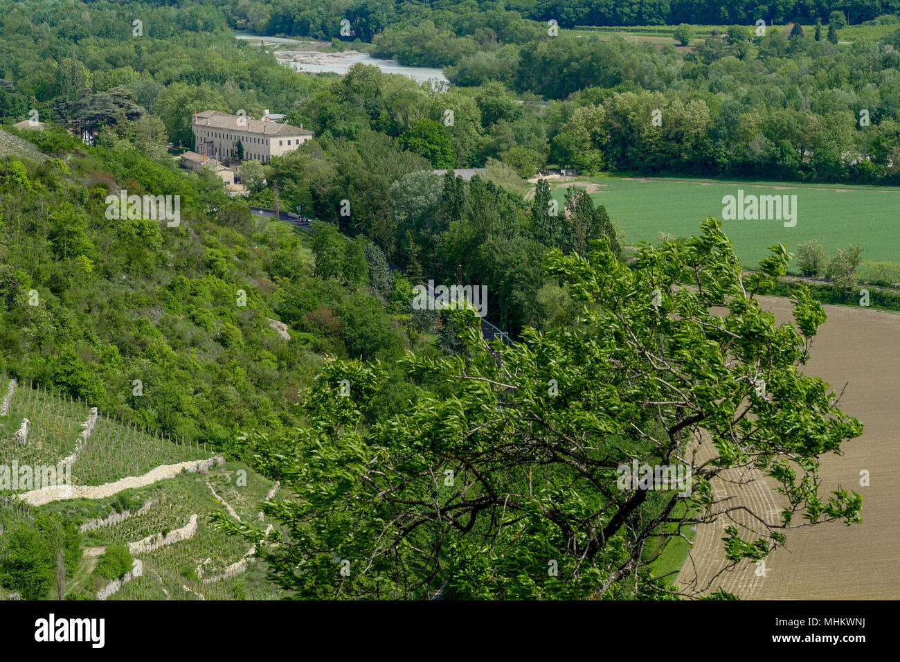 Country landscape, Livron-sur-Drôme, Drôme, France Stock Photo