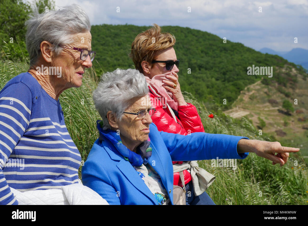 Three women ages hi-res stock photography and images - Alamy