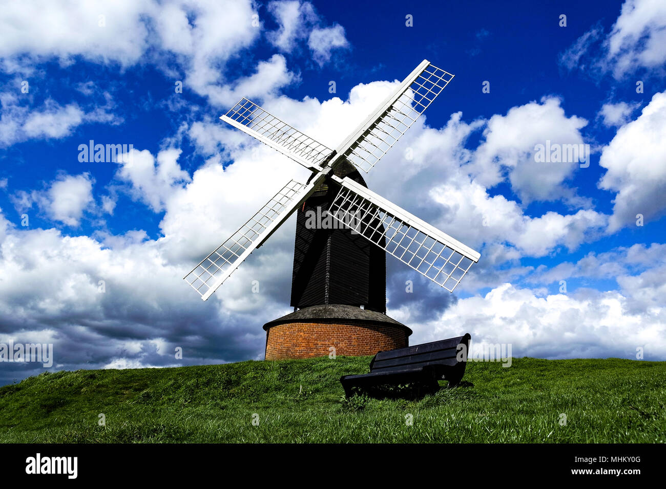 Brill Windmill on Brill Hill in Buckinghamshire, UK. Summers day with ...