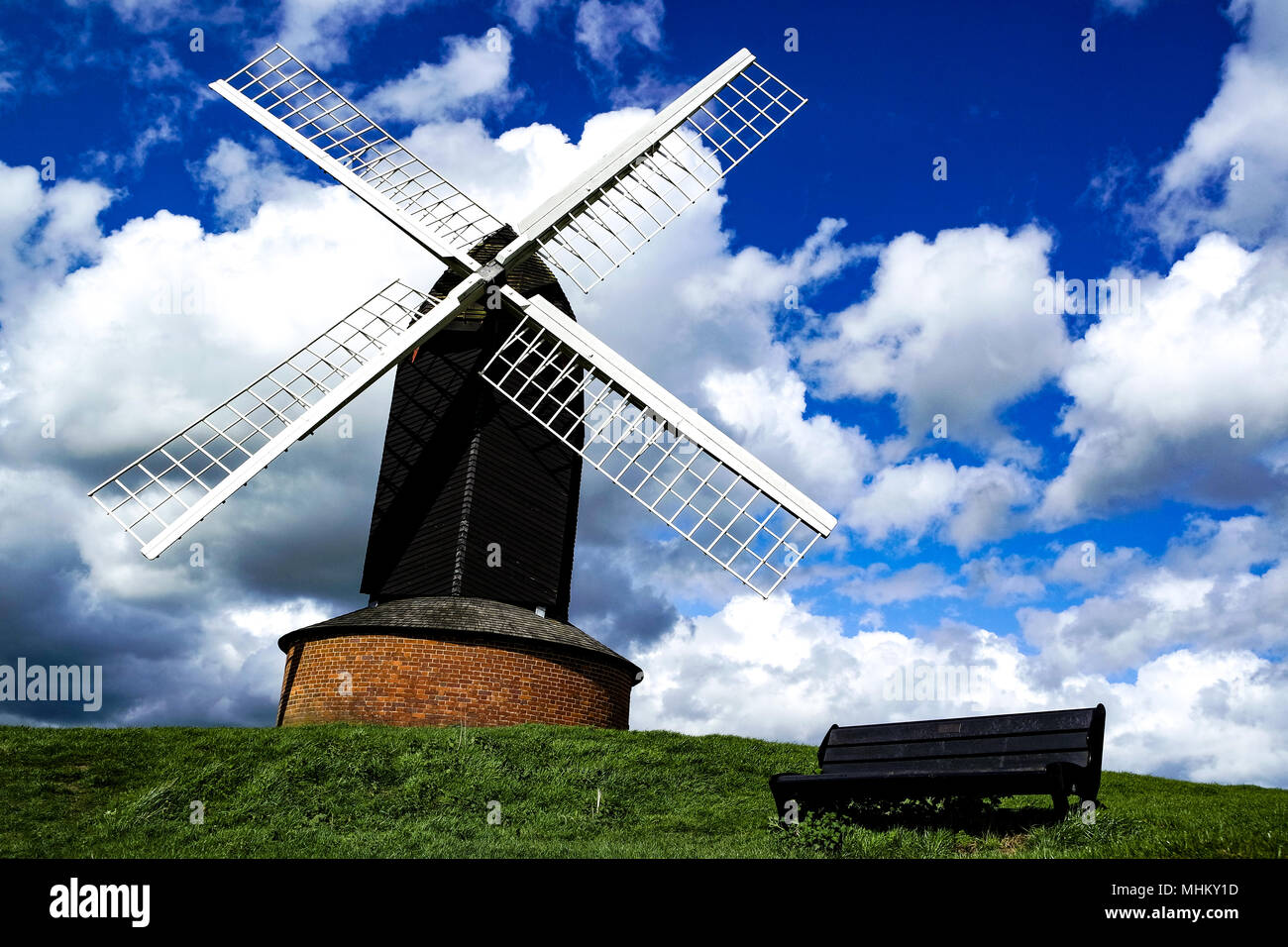 Brill Windmill on Brill Hill in Buckinghamshire, UK. Summers day with ...