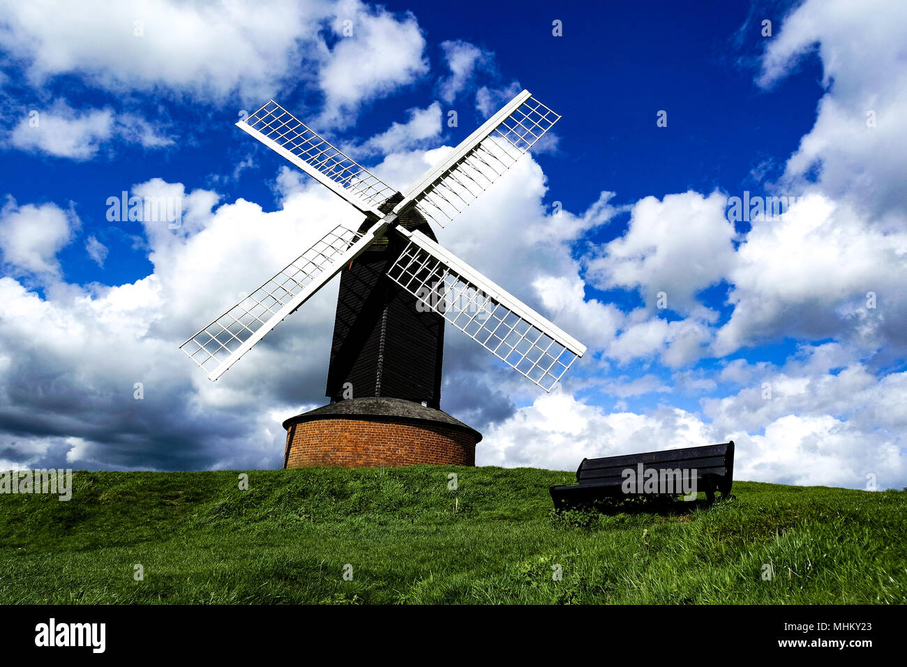 Brill Windmill on Brill Hill in Buckinghamshire, UK. Summers day with ...