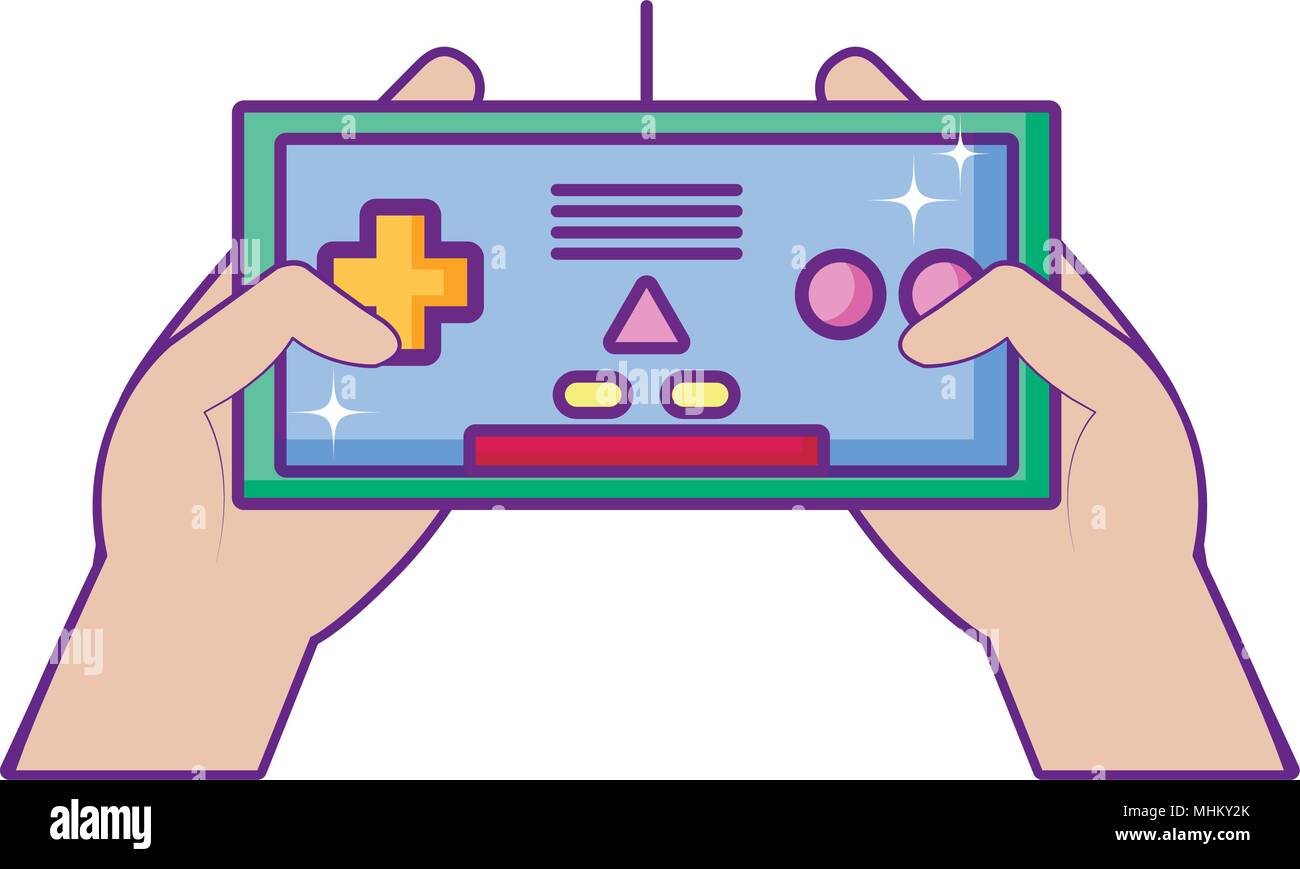 electronic videogame controller technology in the hands Stock Vector ...