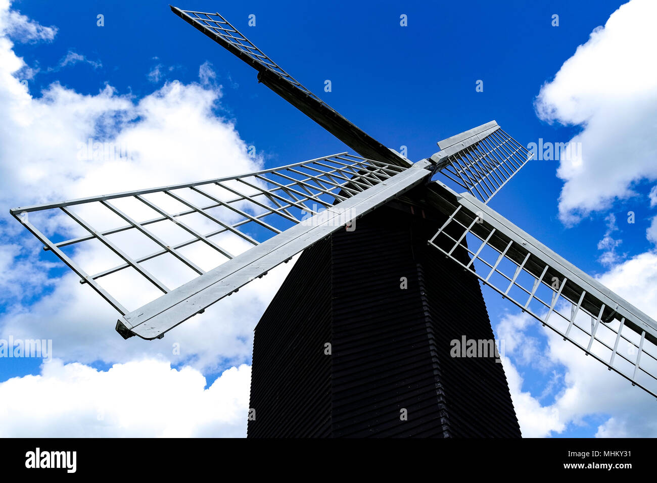 Brill Windmill on Brill Hill in Buckinghamshire, UK. Summers day with ...