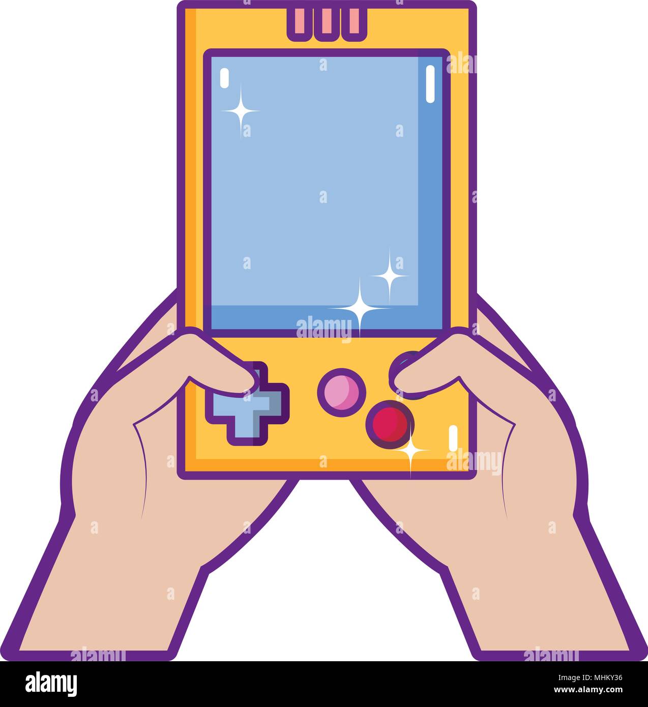 electronic gamepad console technology in the hands Stock Vector Image ...