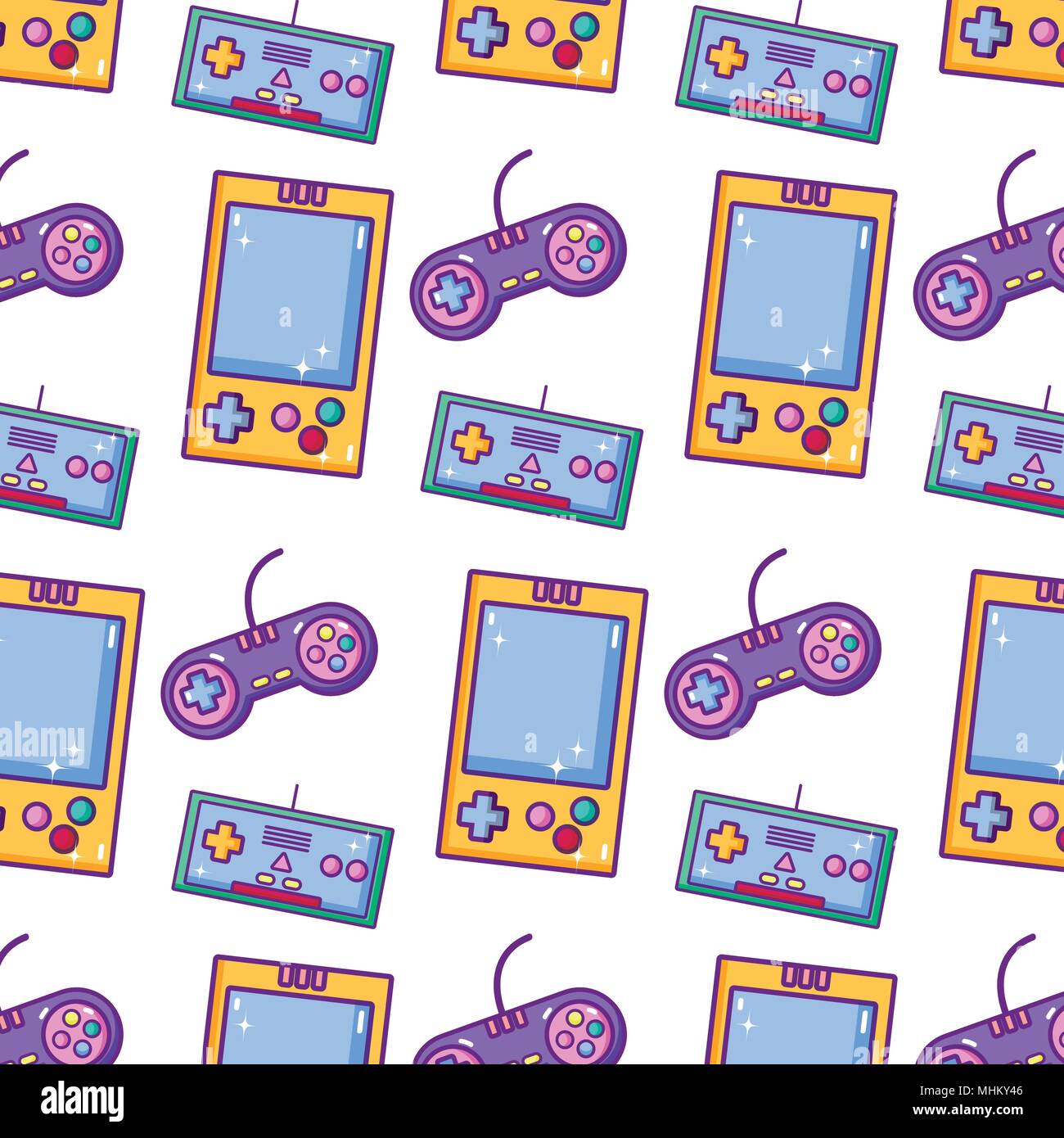 electronic gamepad and controllers technology background Stock Vector ...