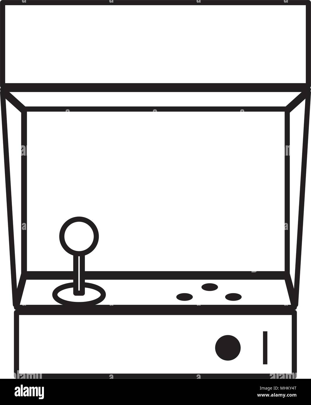 line videogame machine console with controller buttons Stock Vector ...