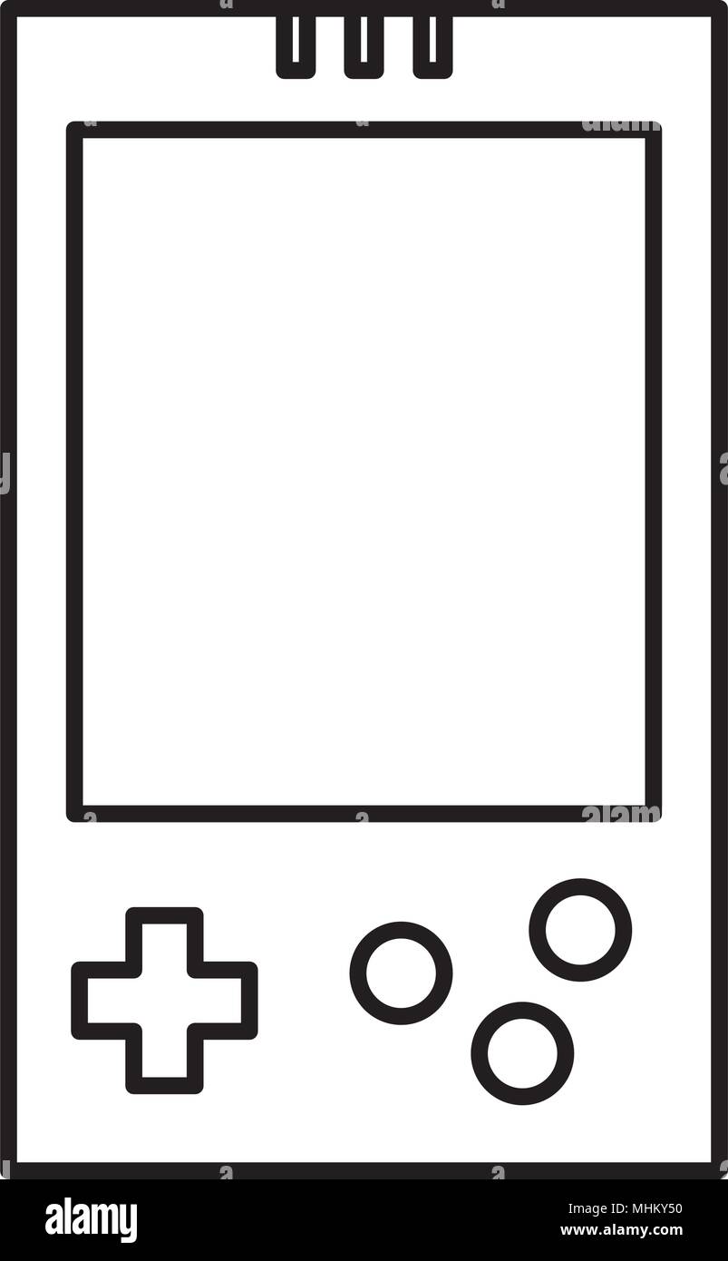 line videogame console play with buttons controller Stock Vector Image ...