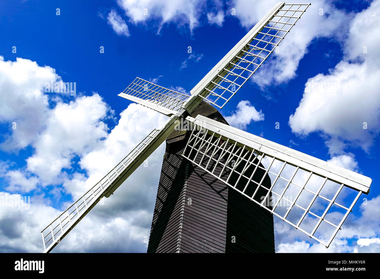 Brill Windmill on Brill Hill in Buckinghamshire, UK. Summers day with ...