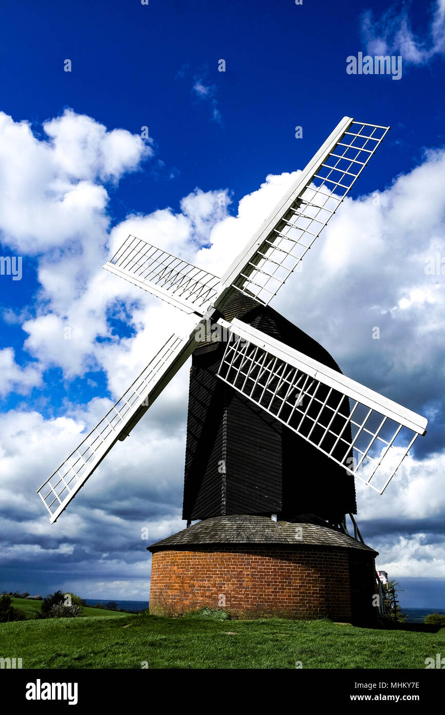 Brill Windmill on Brill Hill in Buckinghamshire, UK. Summers day with ...