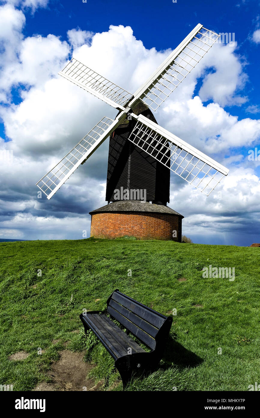 Brill Windmill on Brill Hill in Buckinghamshire, UK. Summers day with ...
