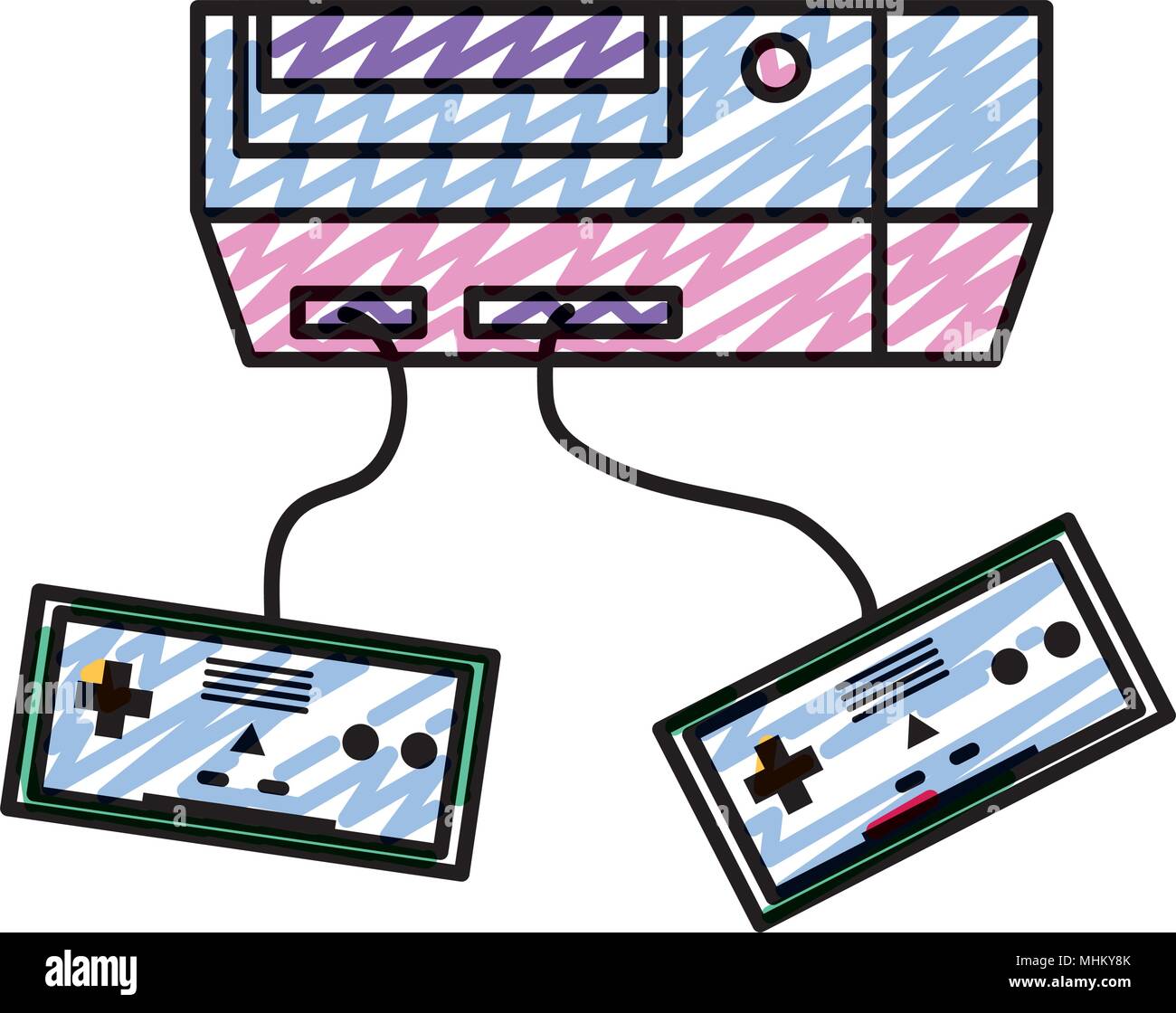 doodle electronic videogame console with controllers technology Stock ...