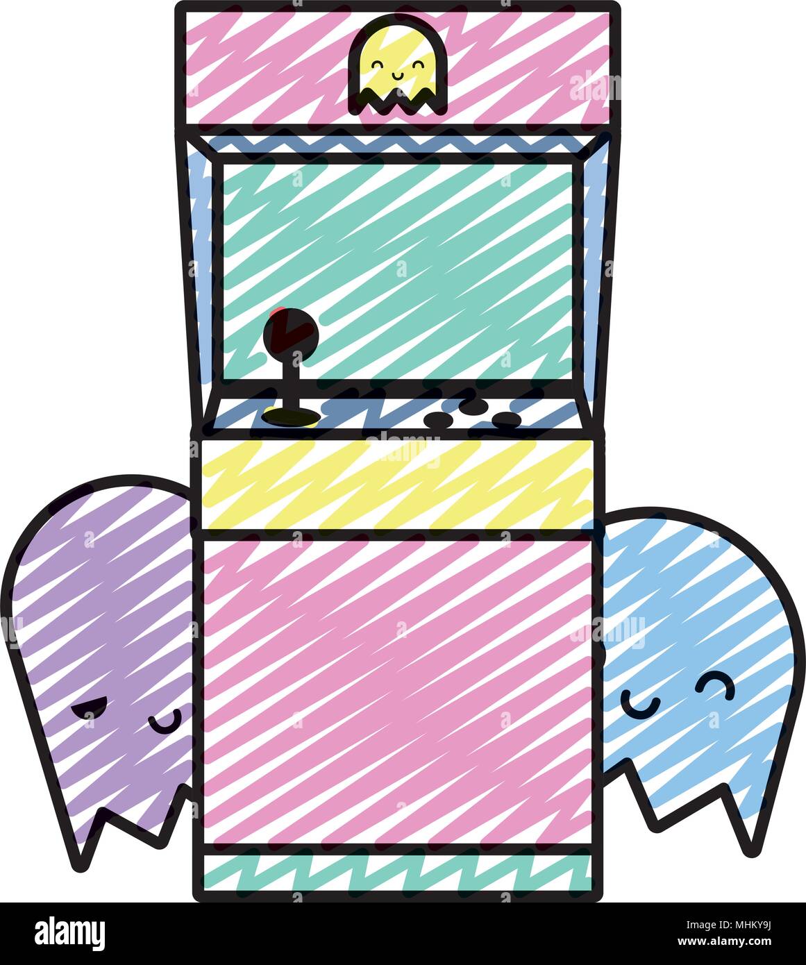 doodle electronic videogame machine technology and characters Stock ...