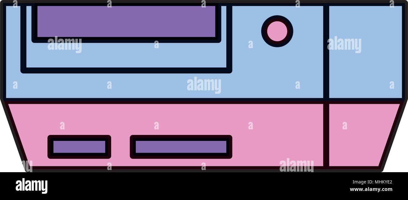 color videogame console play with button technology Stock Vector Image ...