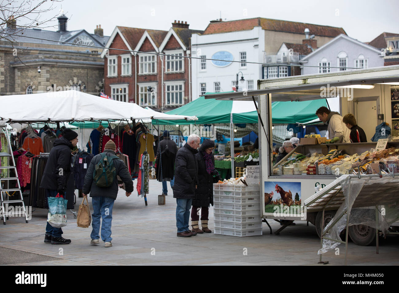 Salisbury city centre, the area where Sergei Skripal the former Russian double agent was poisoned with novichok in Wiltshire UK Stock Photo