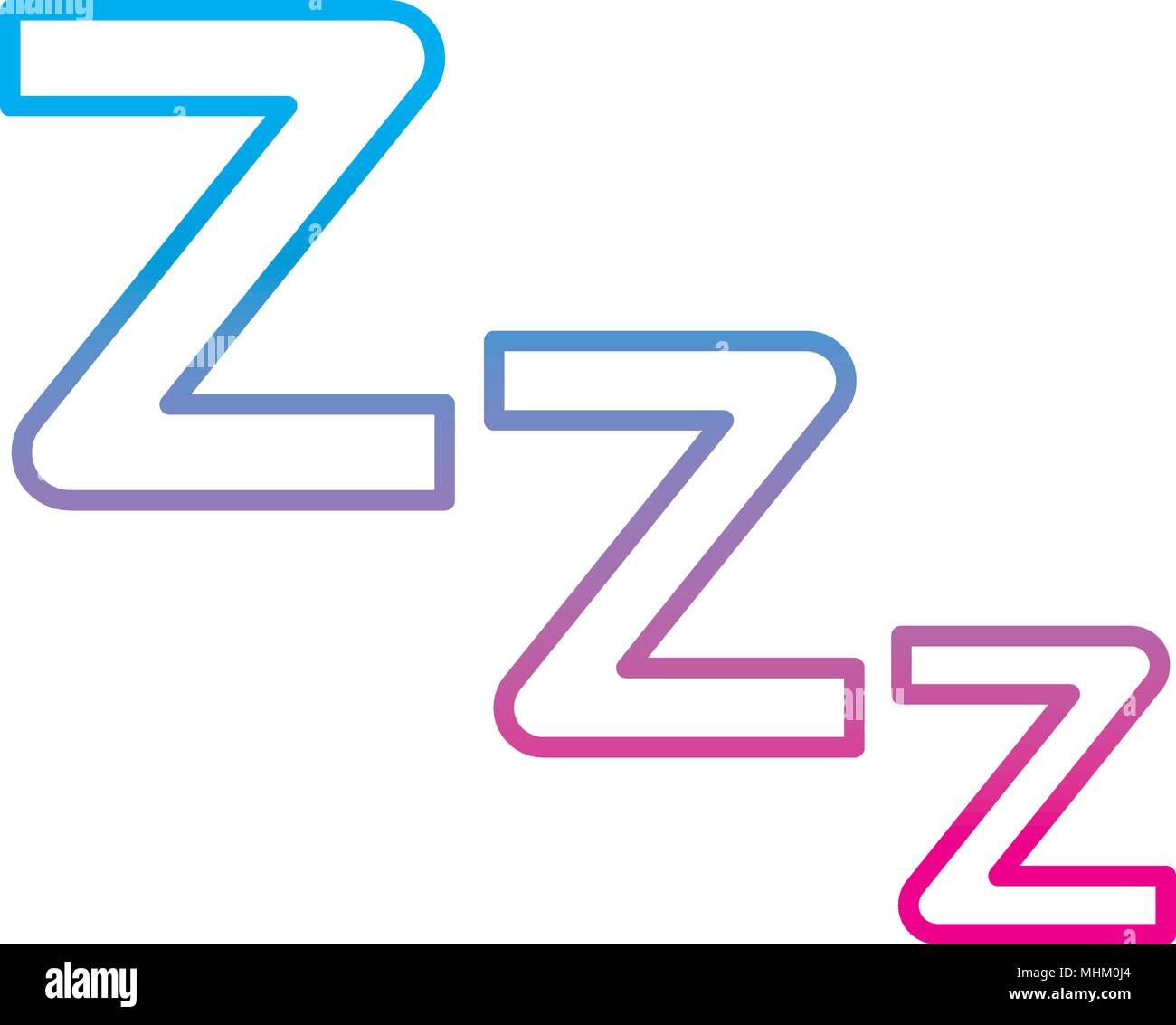 degraded line zzz sleep symbol to night rest Stock Vector Image & Art