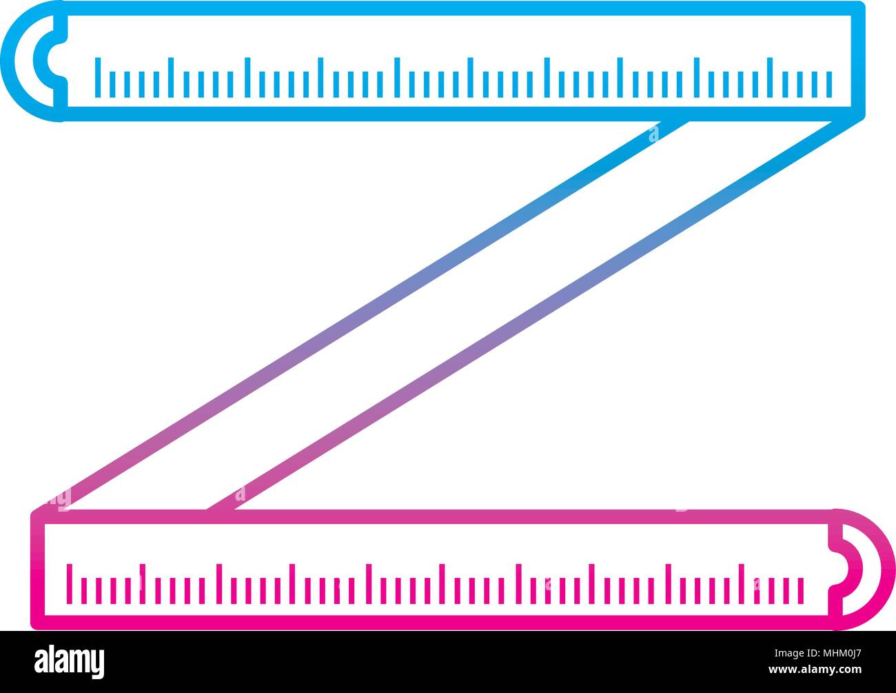 degraded line professional tape measurement distance tool Stock Vector ...