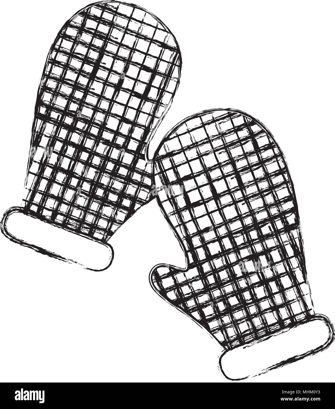grunge kitchen gloves object to cook protection Stock Vector