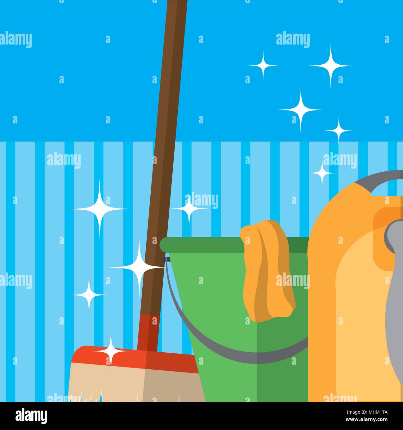 Cleaning kit and products Stock Vector