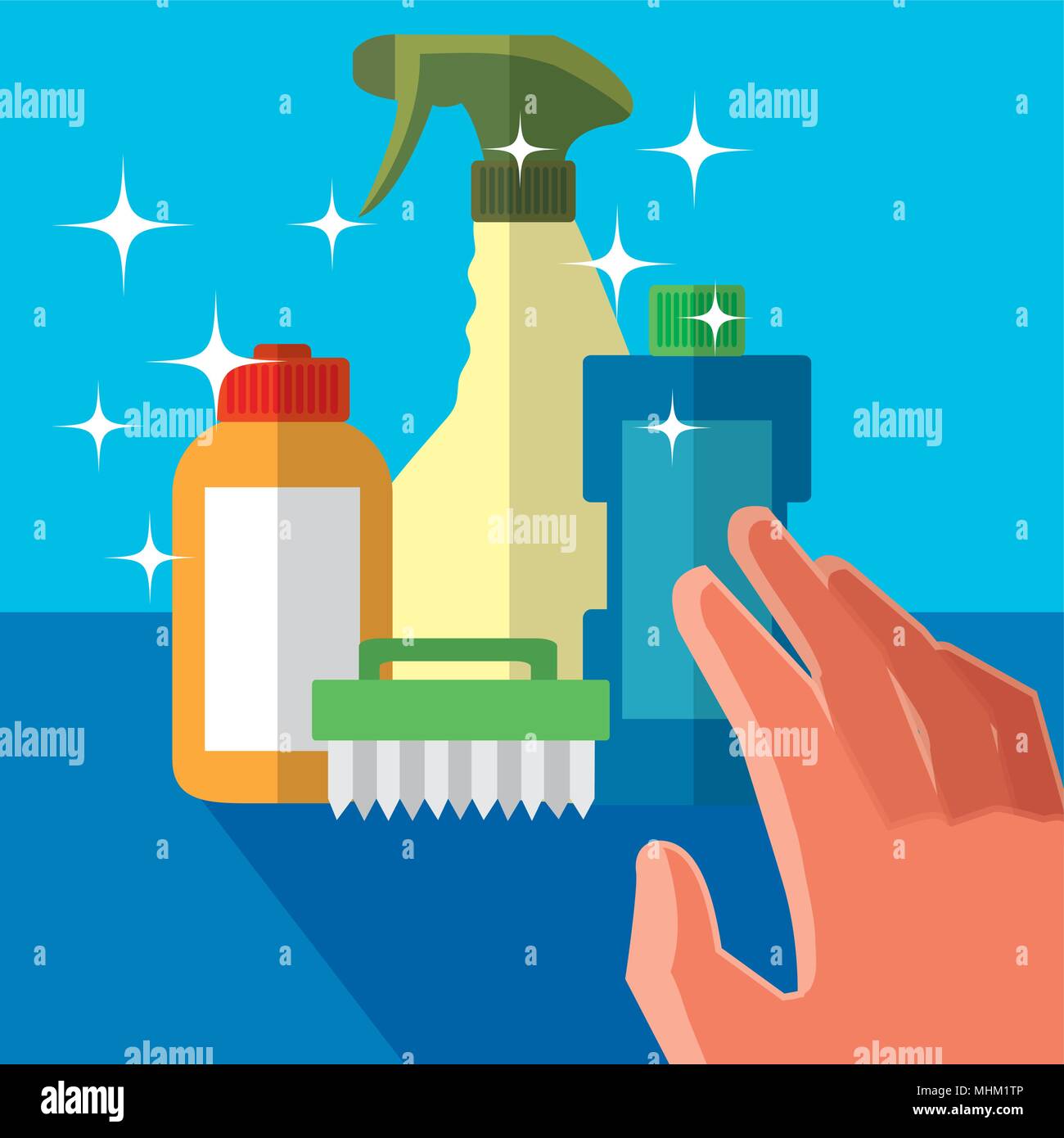 hand-grabbing-cleaning-products-stock-vector-image-art-alamy