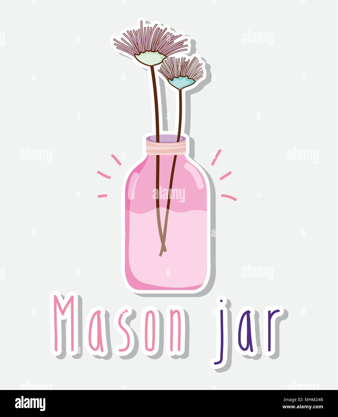 Mason jar with flowers Stock Vector Image &amp; Art - Alamy