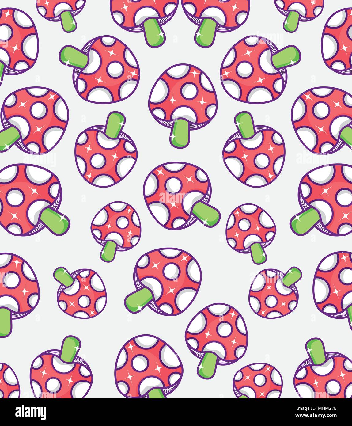 Retro videogames mushrooms background Stock Vector