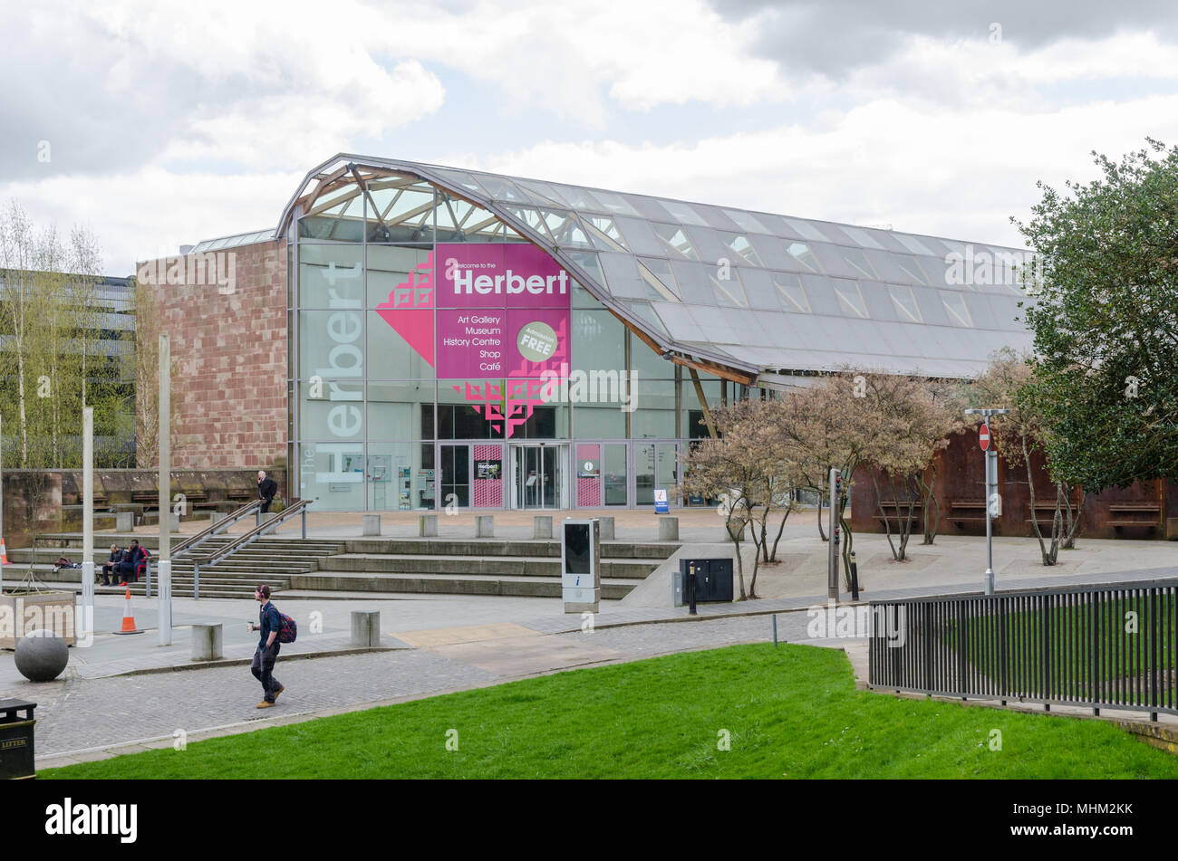 The entrance to the Herbert Art Gallery and Museum in Jordan Well in the centre of Coventry,uk Stock Photo