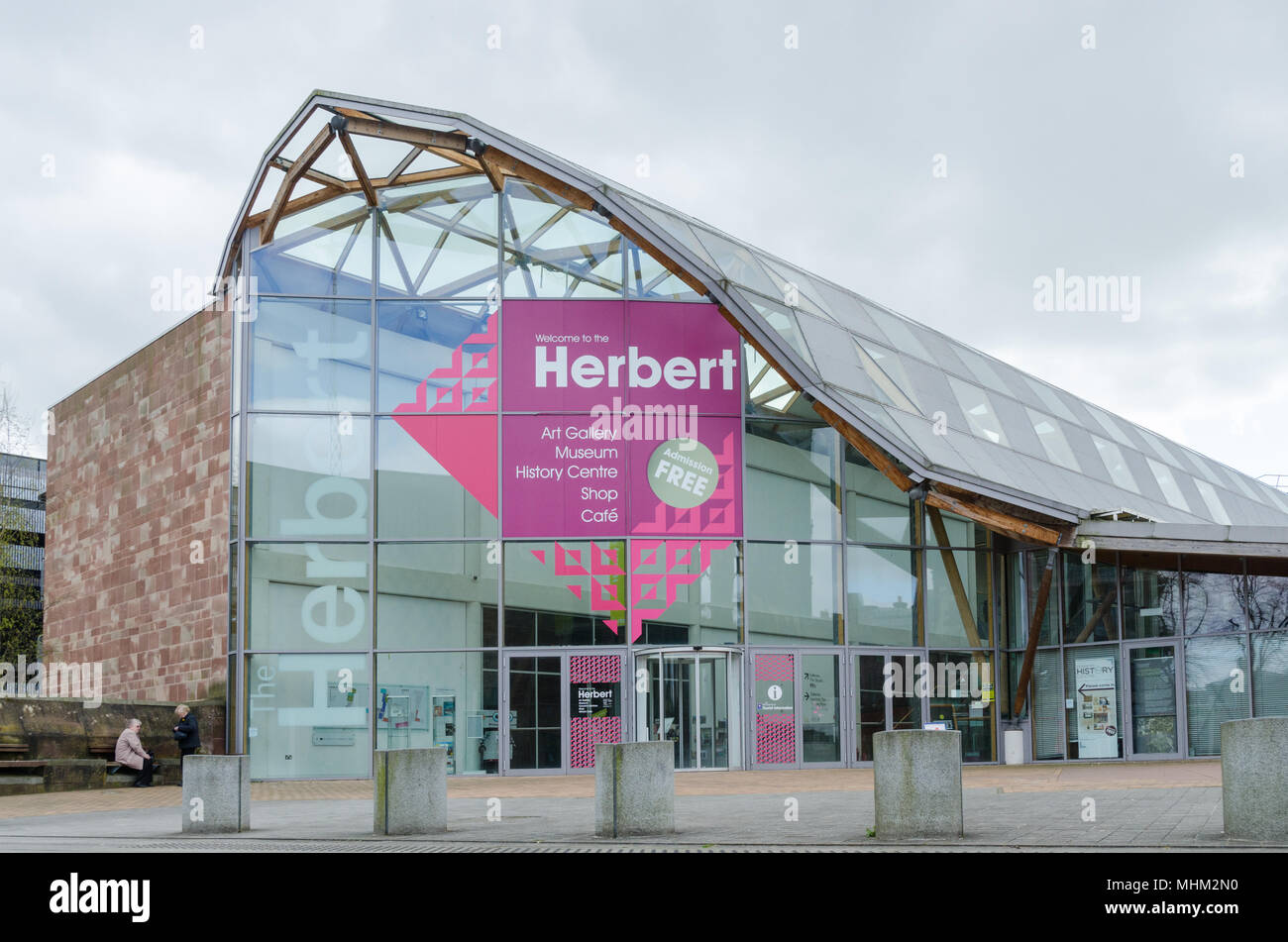 The entrance to the Herbert Art Gallery and Museum in Jordan Well in the centre of Coventry,uk Stock Photo