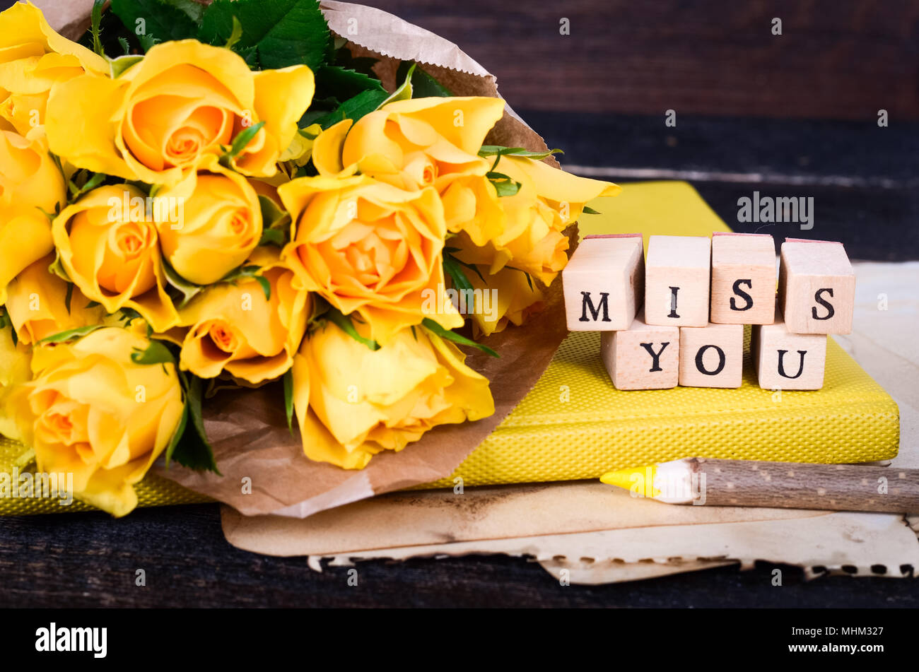 bouquet of flowers with a sign heart Stock Photo