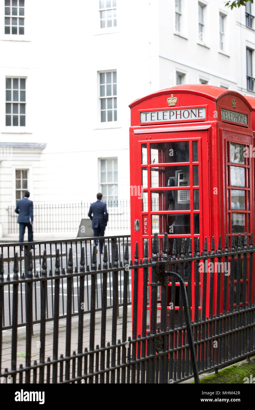 Telephone box in london street Stock Photo