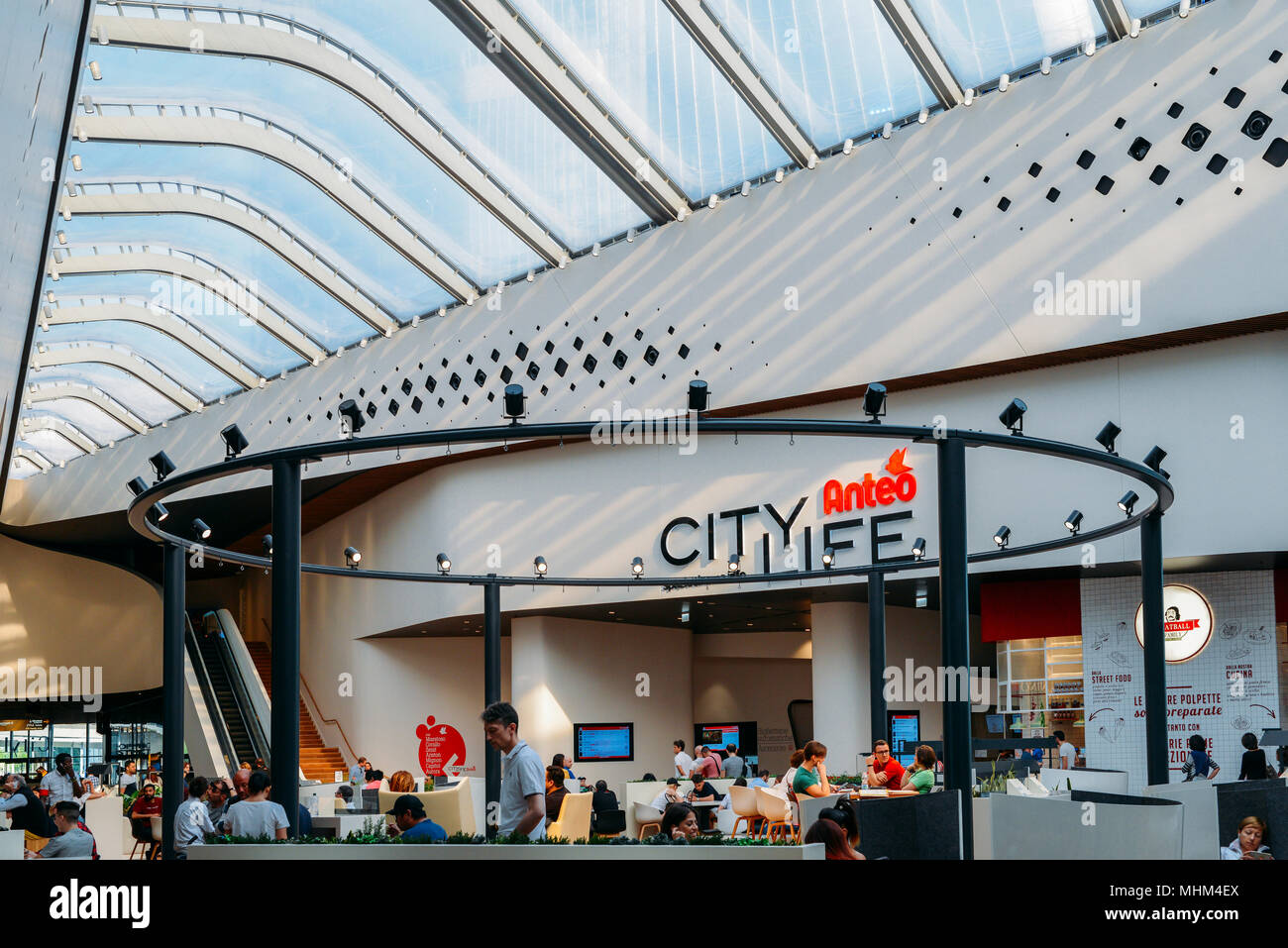 Shoppers At The Food Court At The Modern City Life Shopping Centre