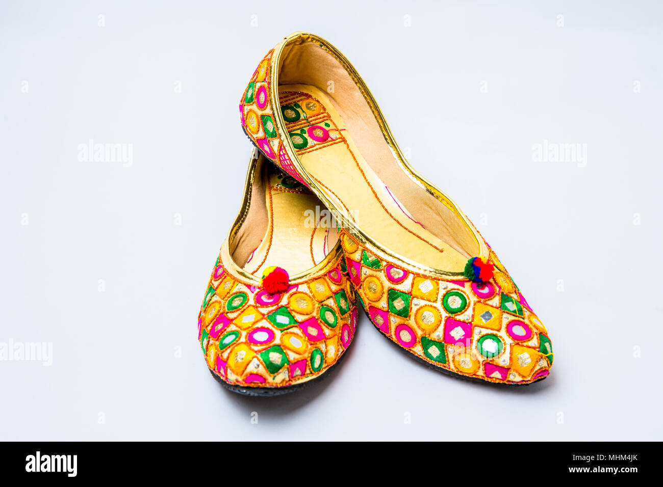 Ethnic embroidered woman's shoes Stock Photo