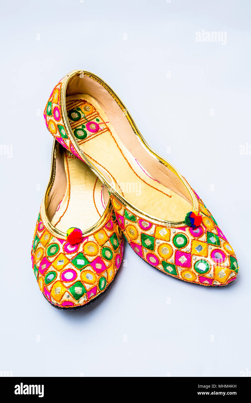 Ethnic embroidered woman's shoes Stock Photo