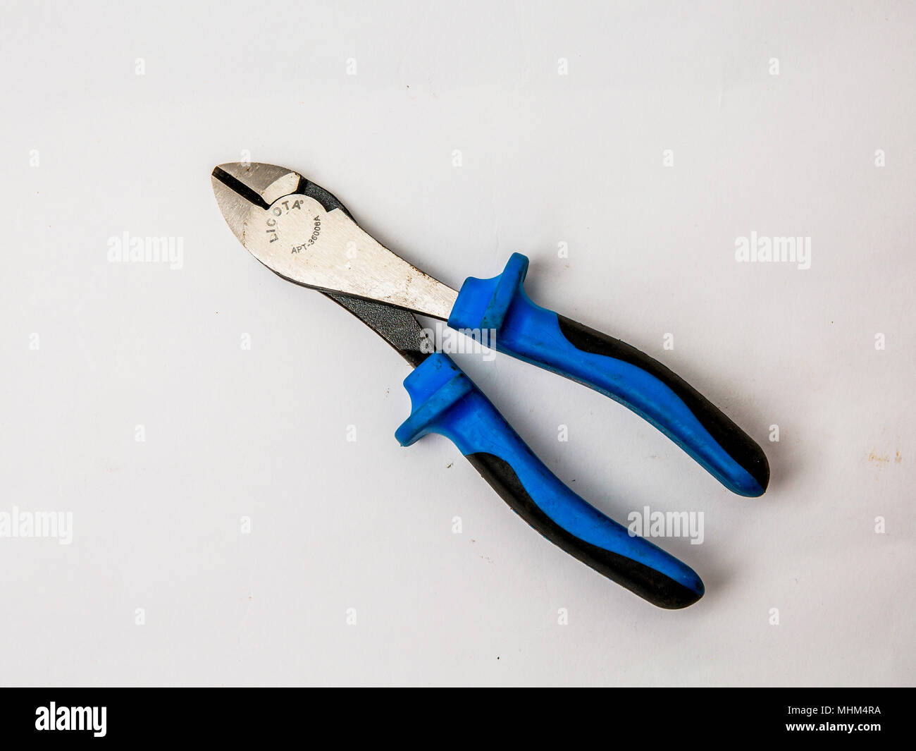 Cutting plier in white background Stock Photo