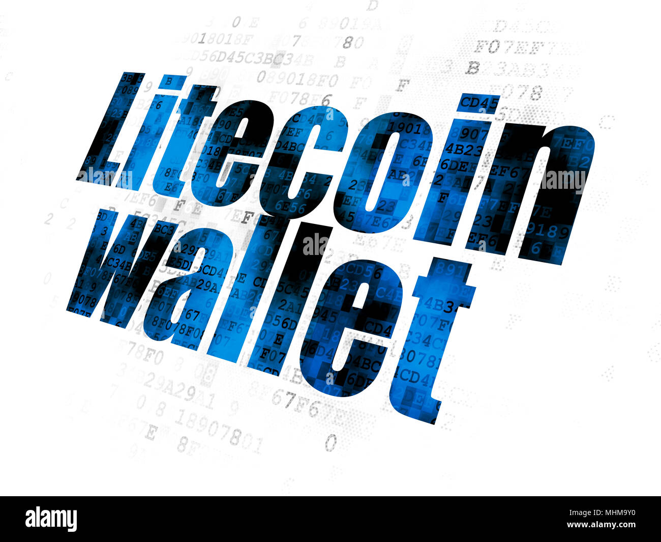 Blockchain concept: Litecoin Wallet on Digital background Stock Photo ...