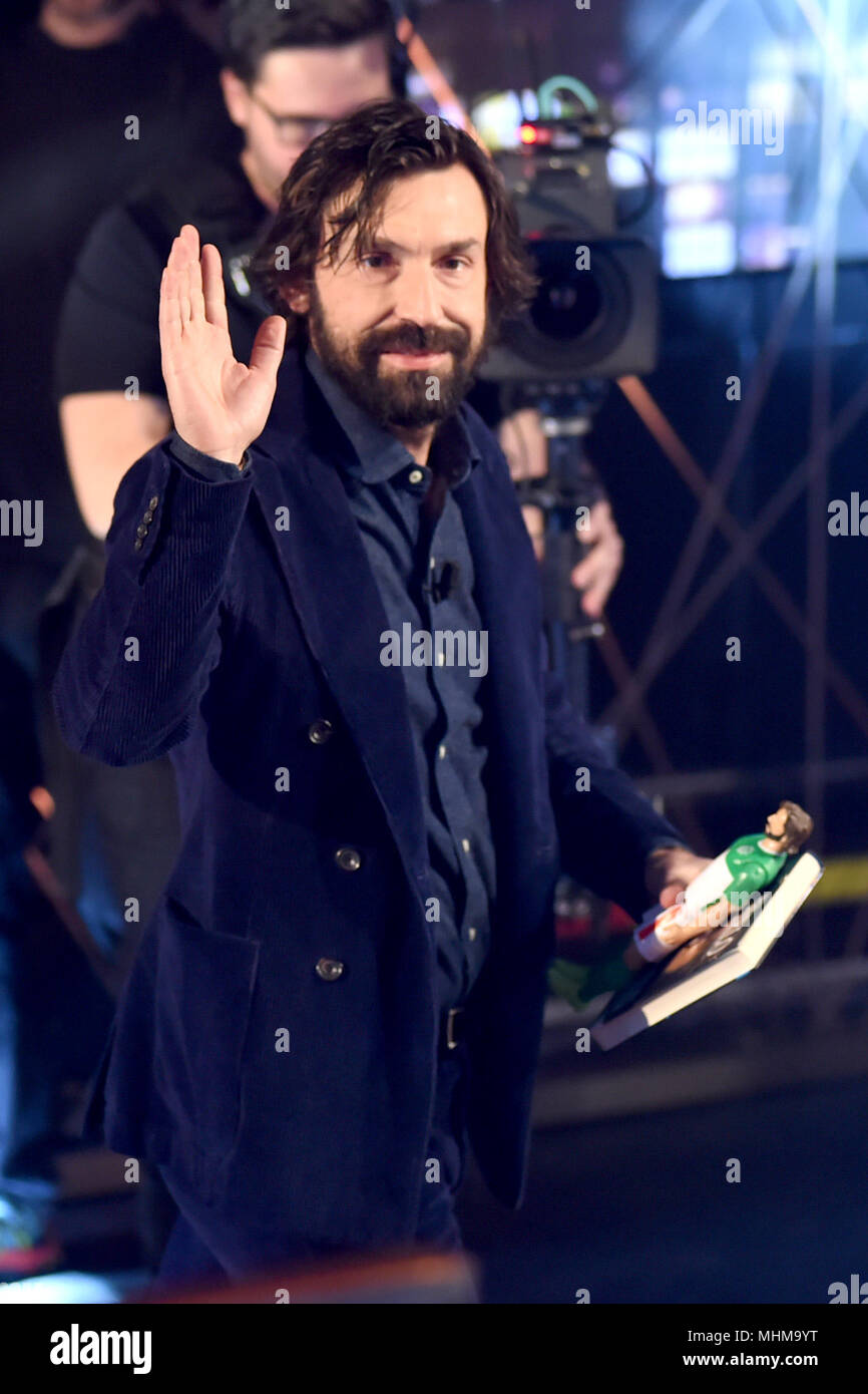 Andrea Pirlo, a guest on the TV show 'E poi c'è Cattelan' in the Sky studios in Milan, Italy.  Featuring: Andrea Pirlo Where: Milan, Lombardy, Italy When: 21 Mar 2018 Credit: IPA/WENN.com  **Only available for publication in UK, USA, Germany, Austria, Switzerland** Stock Photo