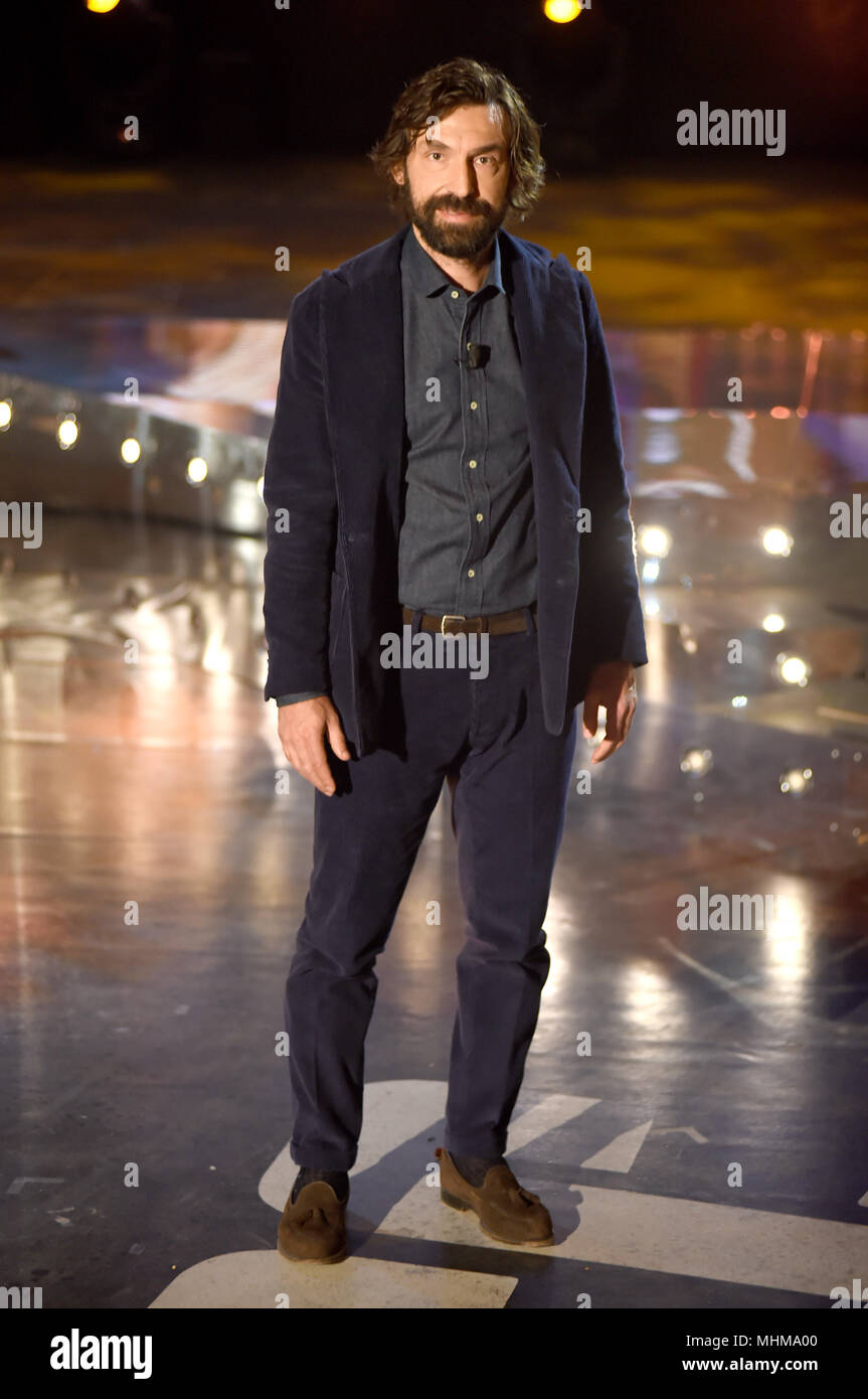 Andrea Pirlo, a guest on the TV show 'E poi c'è Cattelan' in the Sky studios in Milan, Italy.  Featuring: Andrea Pirlo Where: Milan, Lombardy, Italy When: 21 Mar 2018 Credit: IPA/WENN.com  **Only available for publication in UK, USA, Germany, Austria, Switzerland** Stock Photo