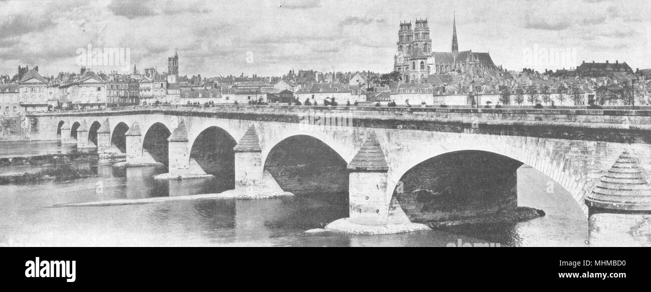 LOIRET. La Loire a Orléans 1900 old antique vintage print picture Stock Photo