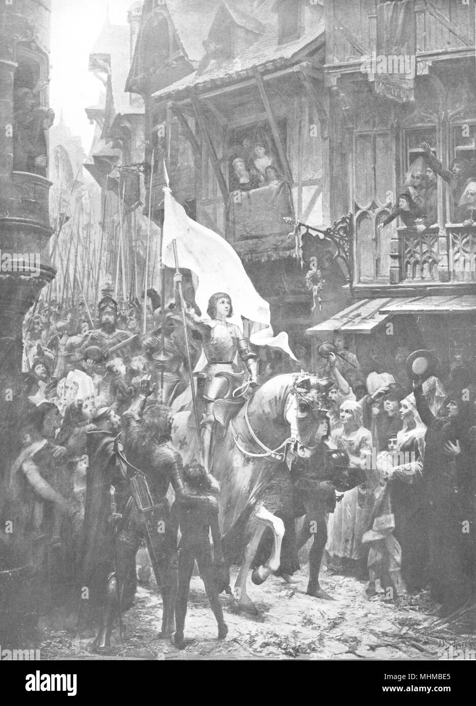LOIRET. Entrée de Jeanne D'arc A Orléans, Par Scherrer 1900 old antique print Stock Photo