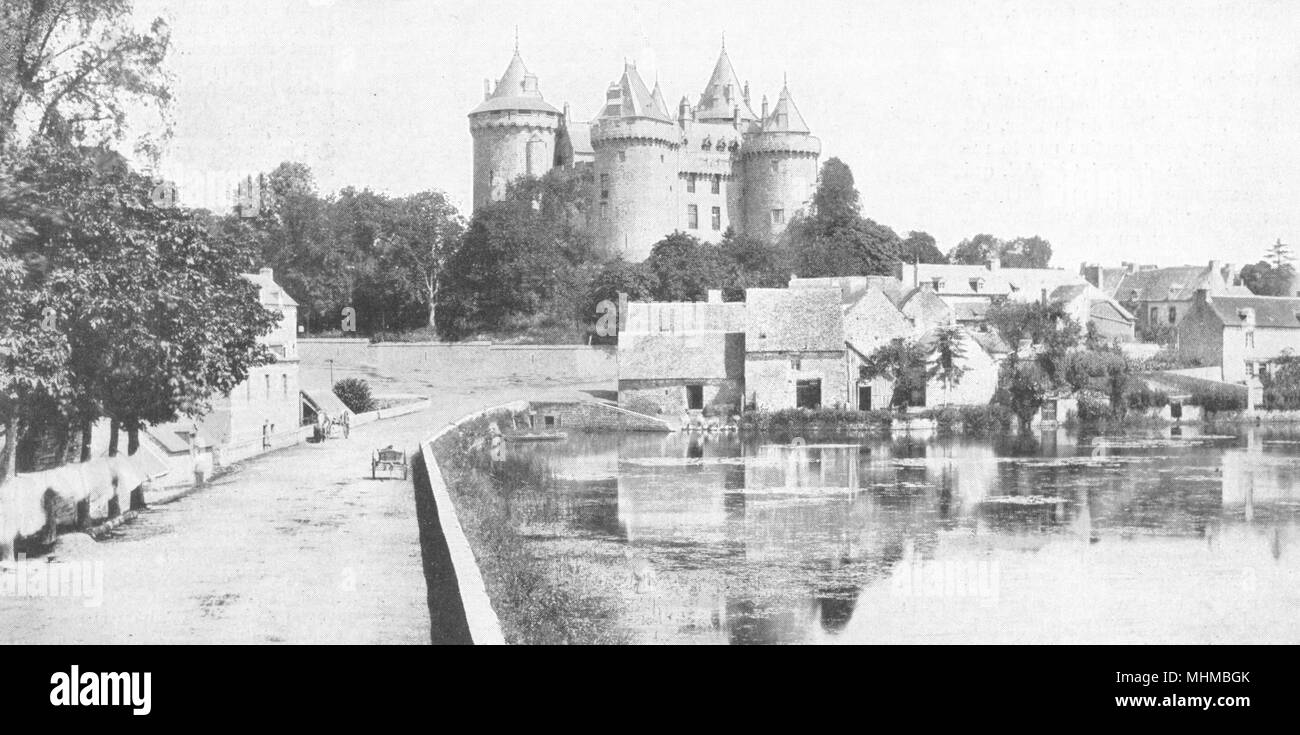 ILLE- ET- VILAINE. Chateau de Combourg (Ille- et- vilaine)  1900 old print Stock Photo